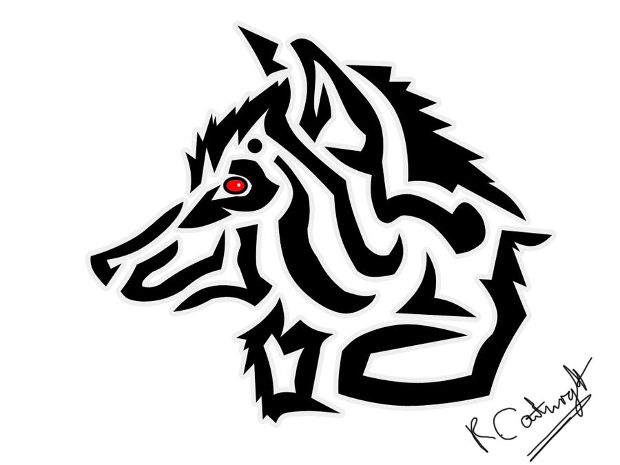 Wolf Head Tribal Tattoo Designs