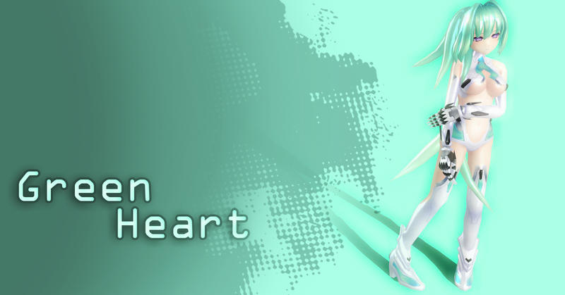 hyperdimension neptunia green heart wallpaper