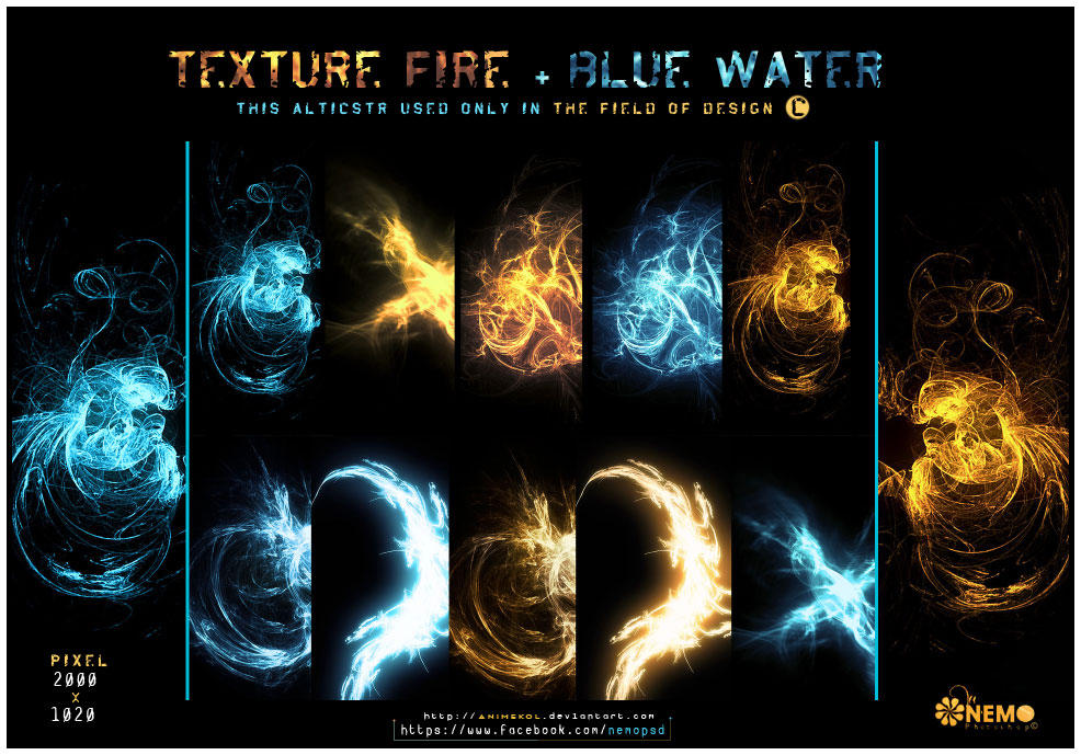 Texture Fire- Blue water 2013 by animekol