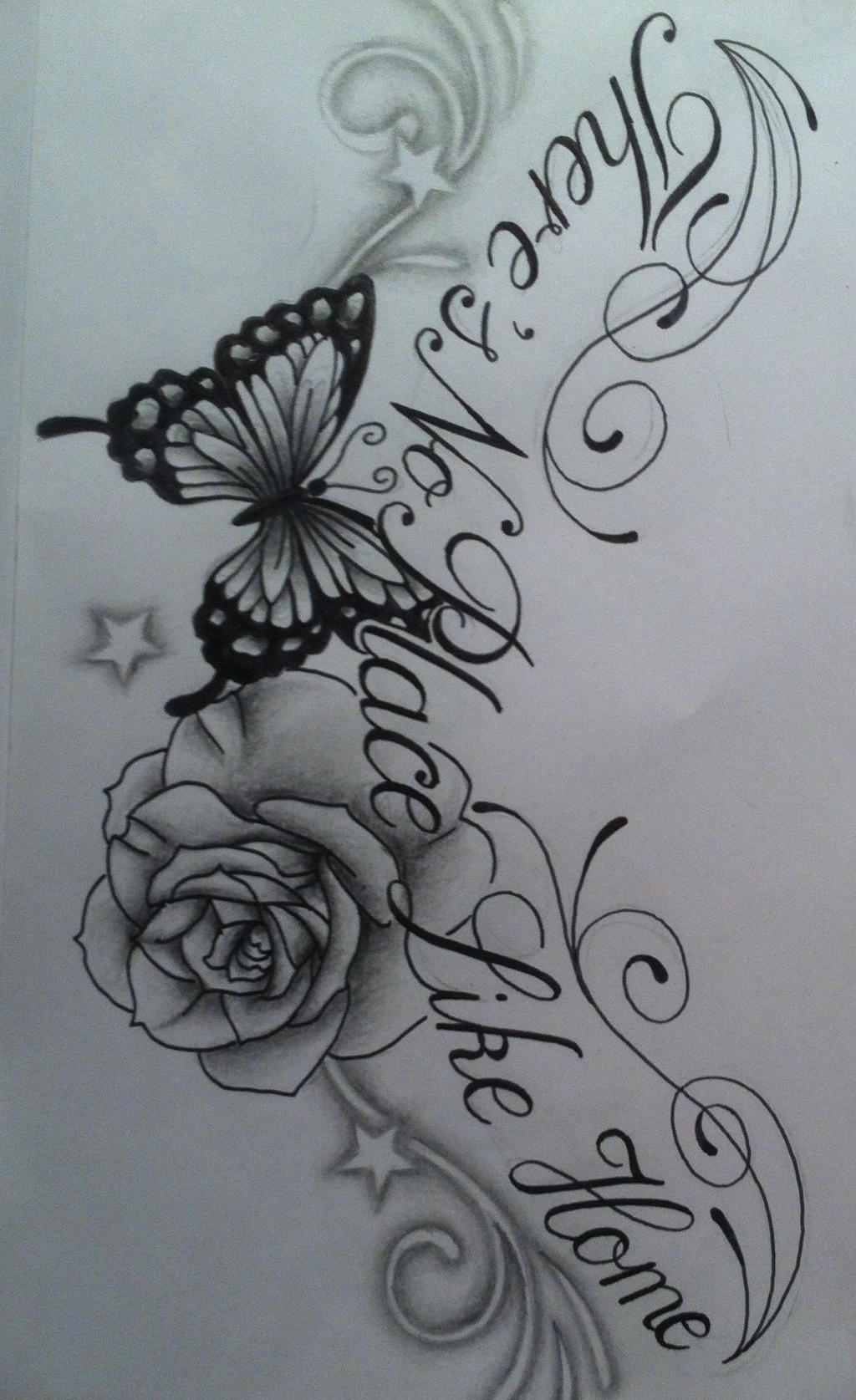Butterfly and Rose Tattoo Designs