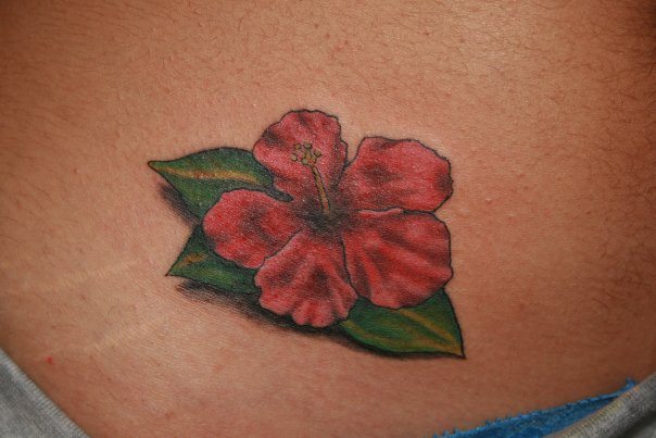 Habiscus Flower Tattoo Color | Flower Tattoo