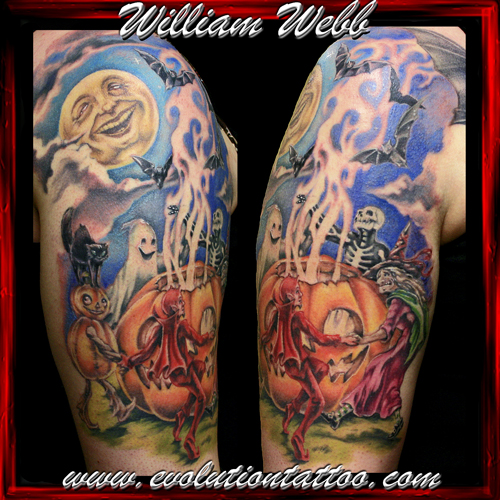 Halloween sleeve - sleeve tattoo