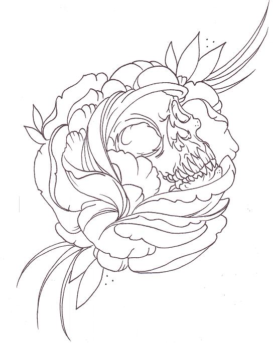 Skull Flower | Flower Tattoo