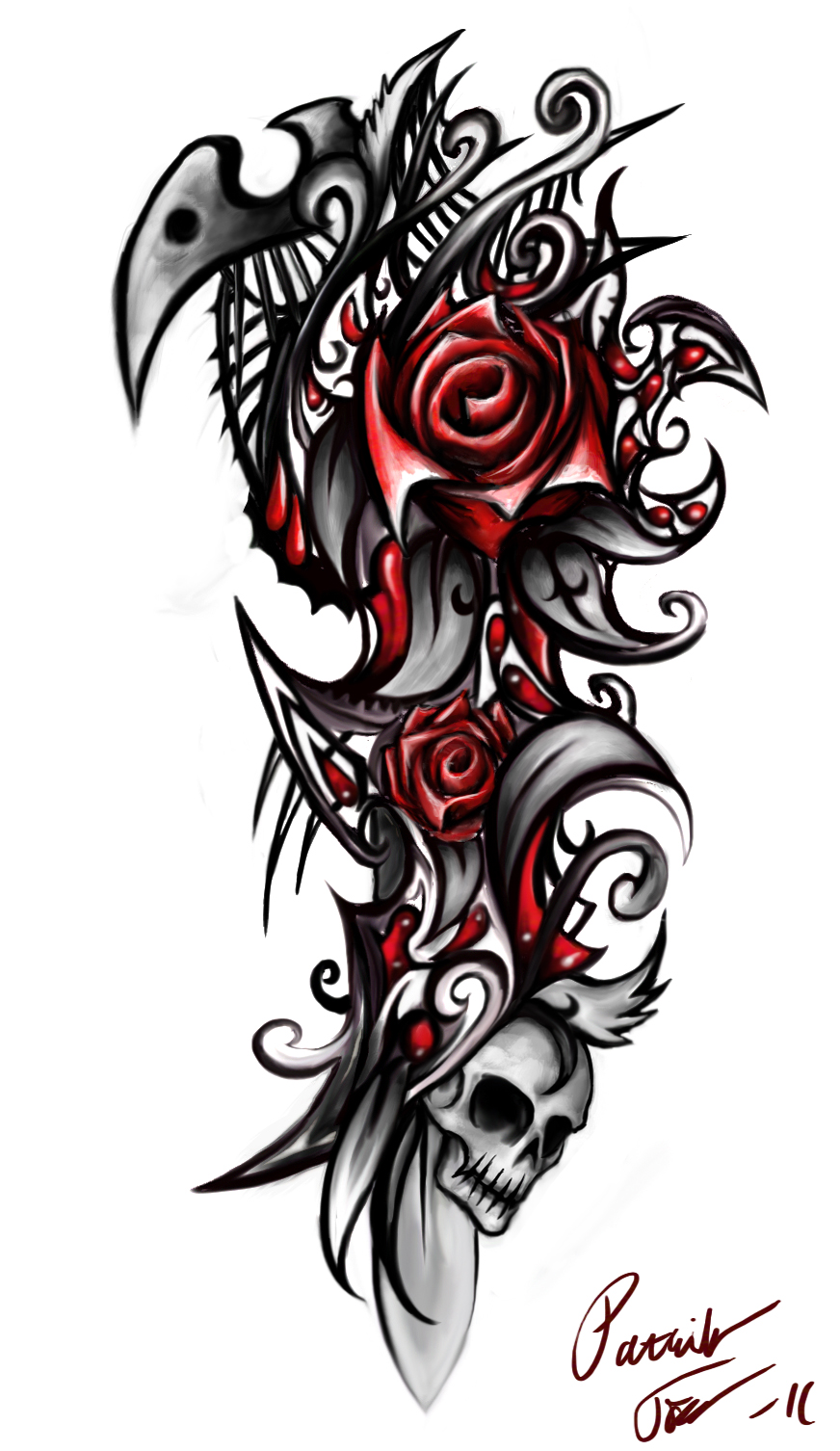 Rose skull by Patrike on