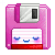 Pink Floppy Disk Icon by Mini-Umbrella