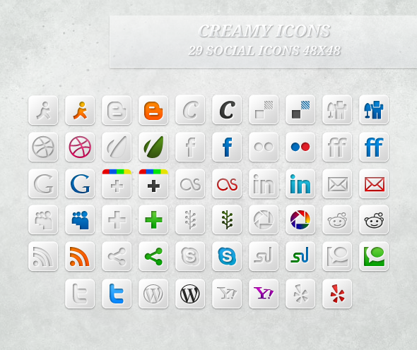 Download 100% Free Creamy Icons
