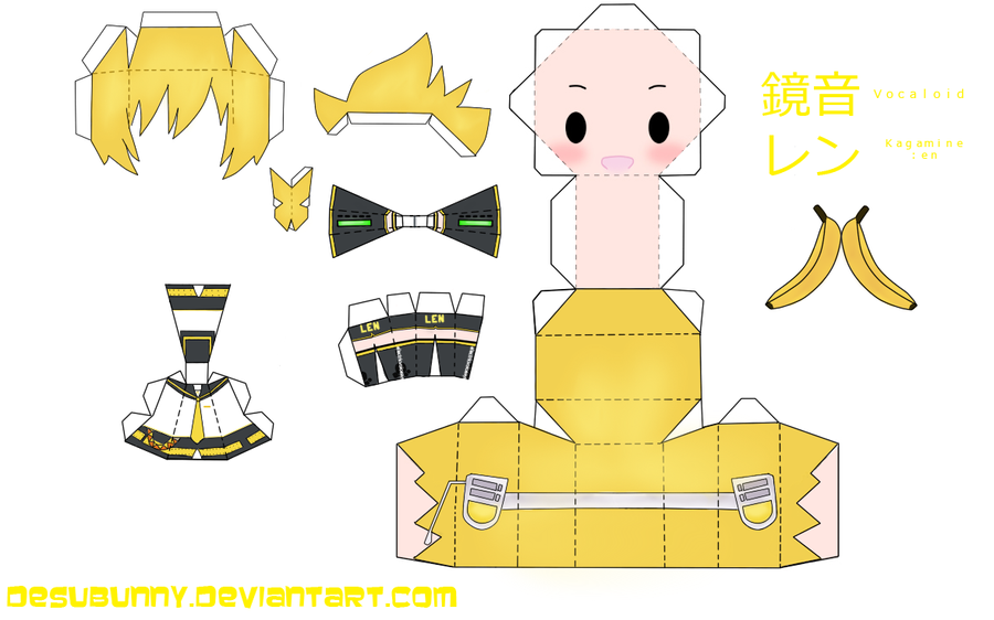 Kagamine Len Papercraft by tsunyandere