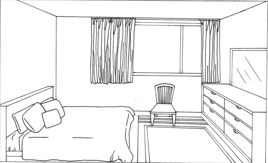 Line art: anime bedroom by willow-yanagi on DeviantArt