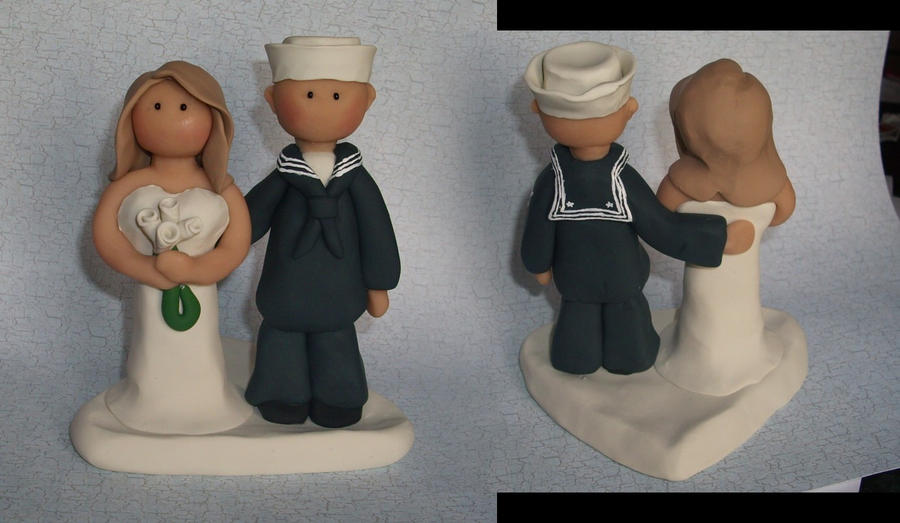 Navy Wedding Cake Topper by gingerbabies on deviantART