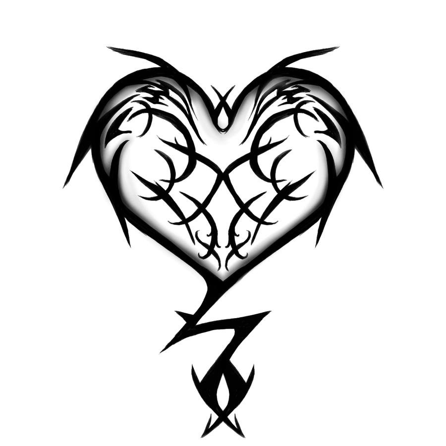 Tribal Heart Tattoo Design by
