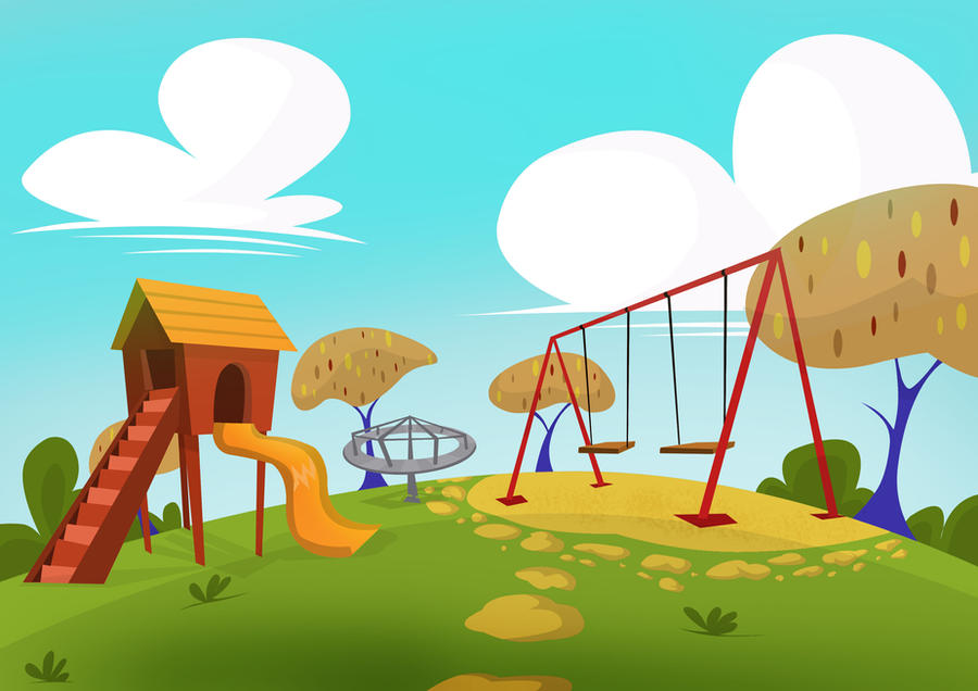 play ground background | Cartoon park, Kids background, Cartoon style  drawing