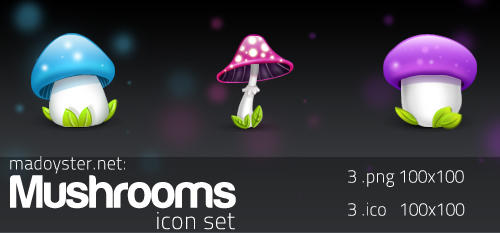 Mushrooms icon set