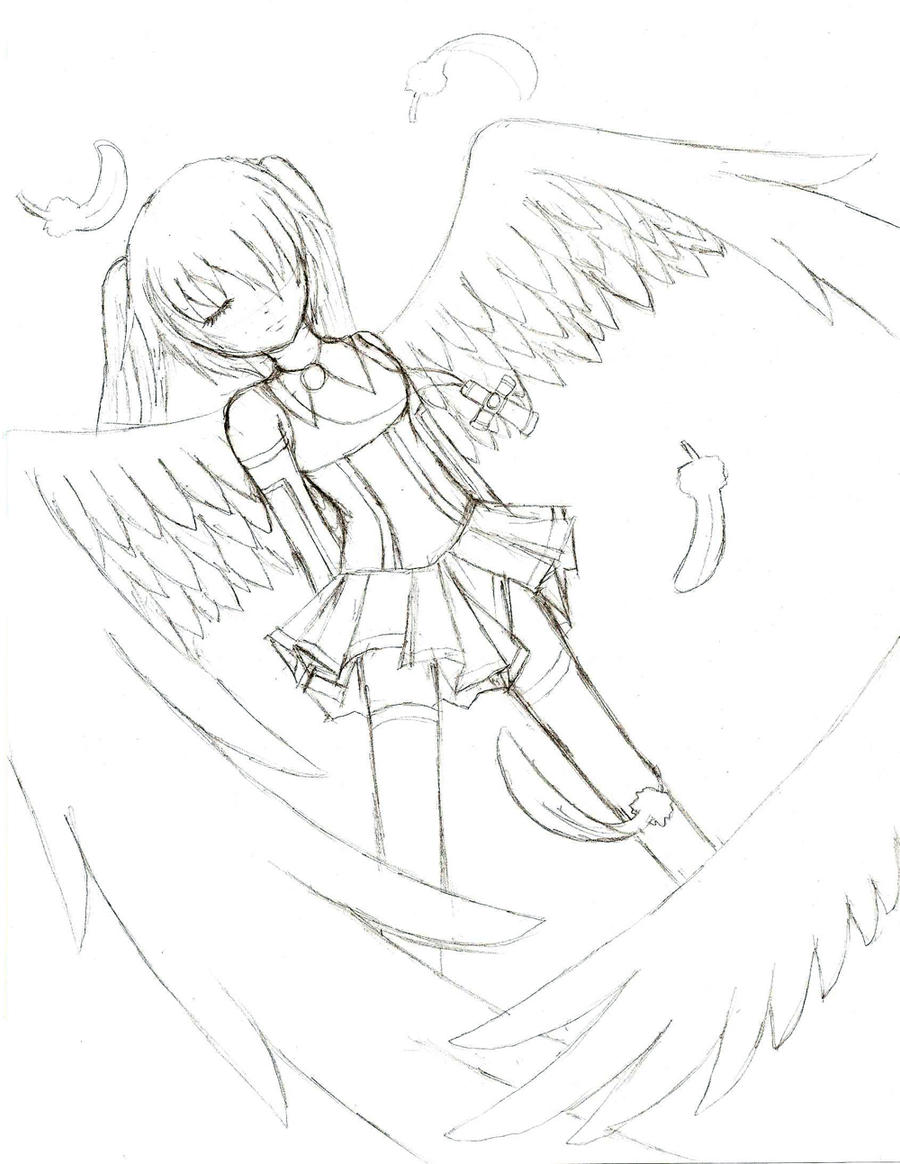Angel Sketch by LilyL on