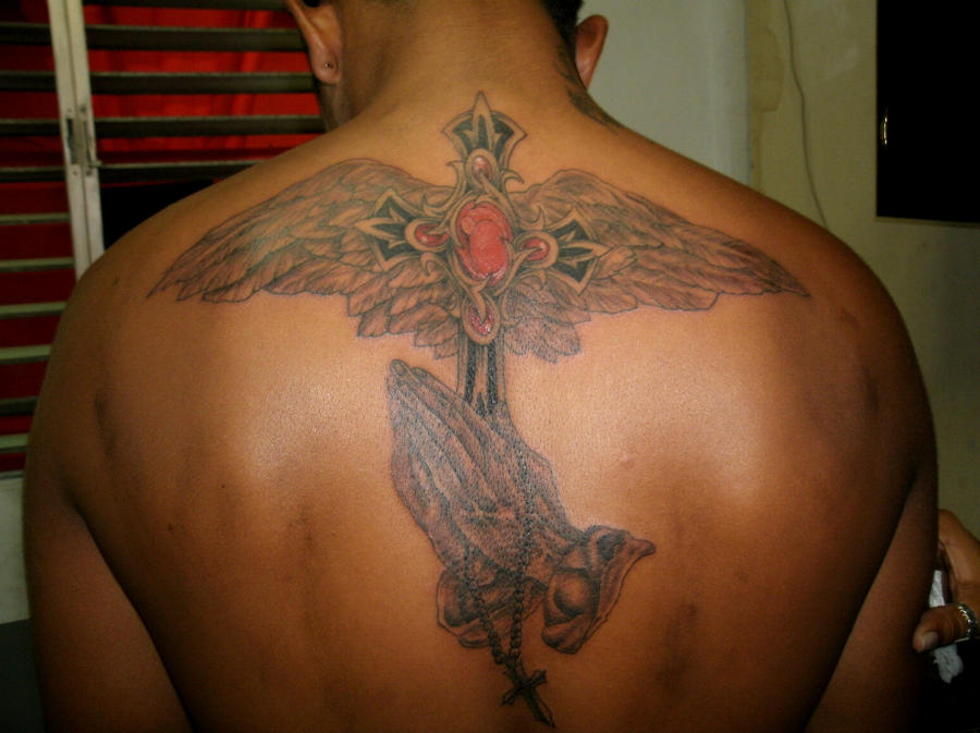cross tattoos cross with wings