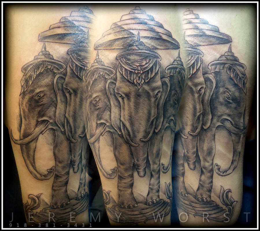 laos flag elephant tattoo by ~nomak-gfk on deviantART