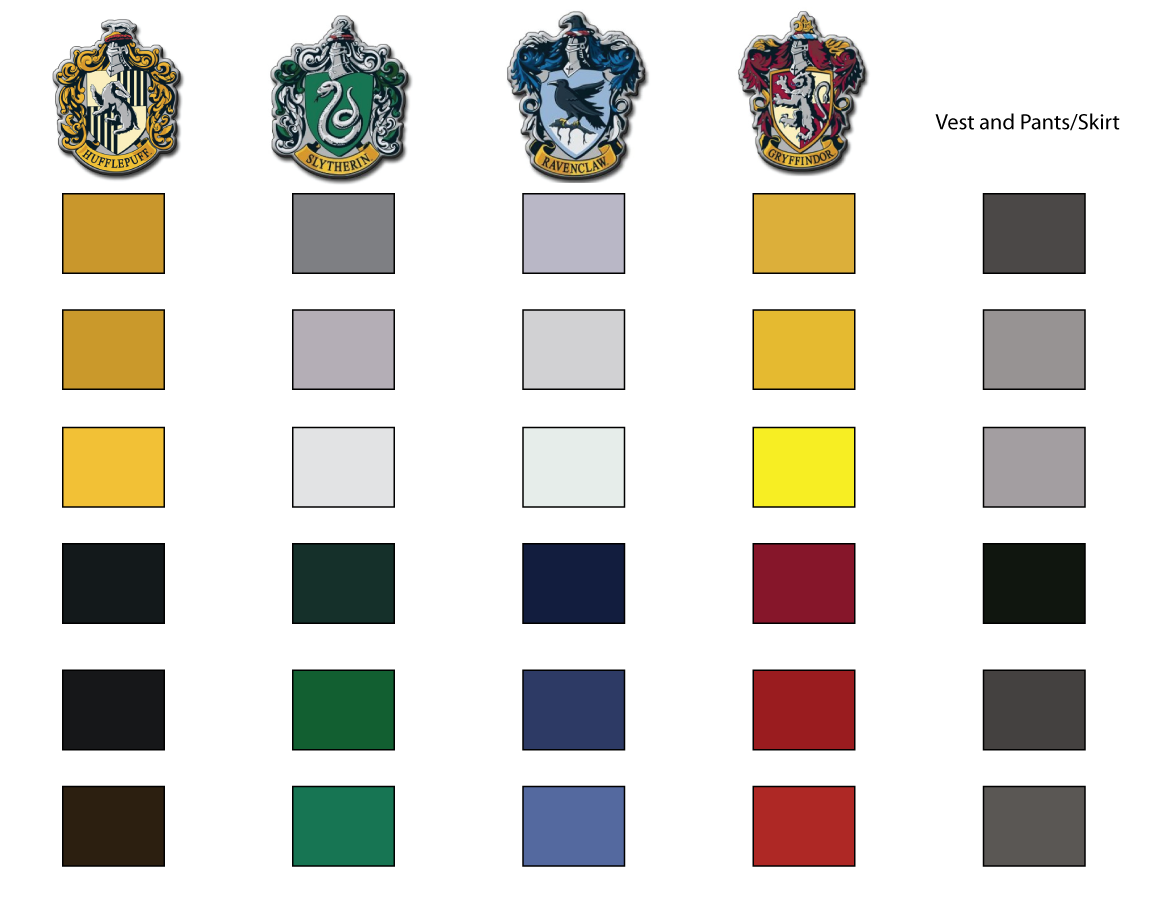 Hogwarts Uniform Color Swatch by chaoticteapot on DeviantArt