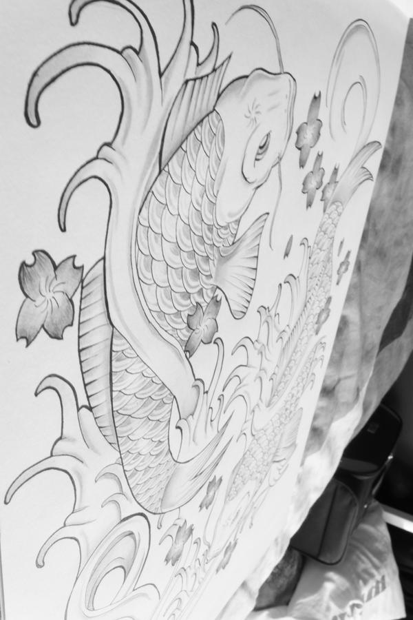 koi fish tattoo drawing 
