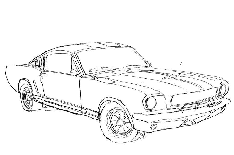 How to draw a ford mustang gt500