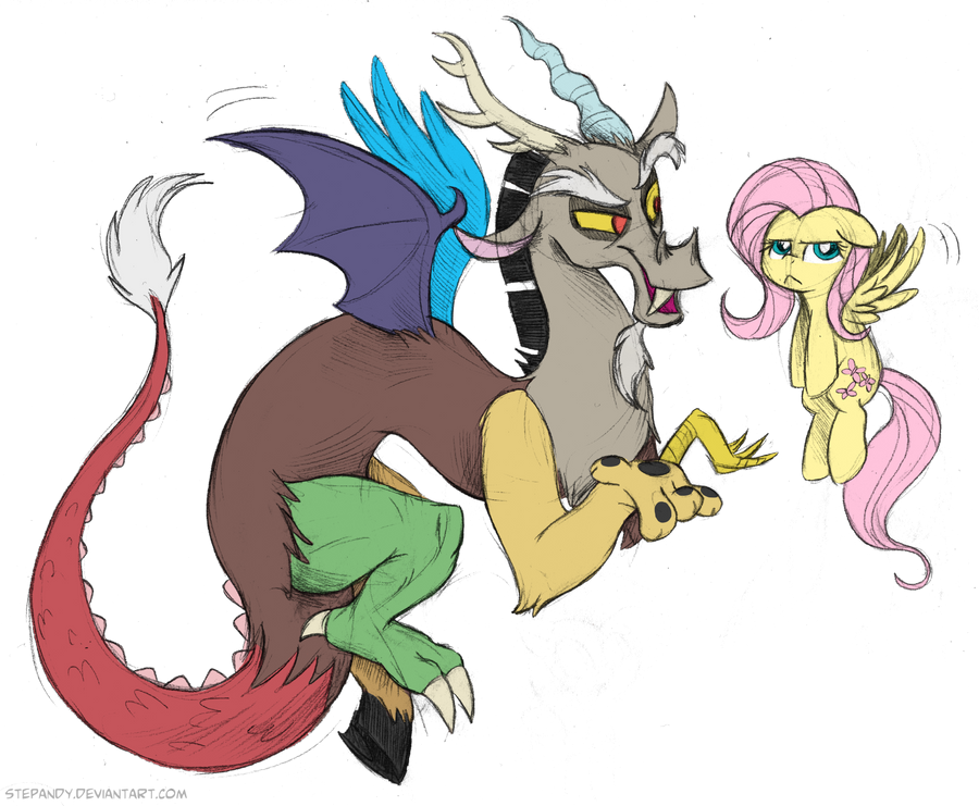 _spoiler__discord_and_fluttershy_by_step