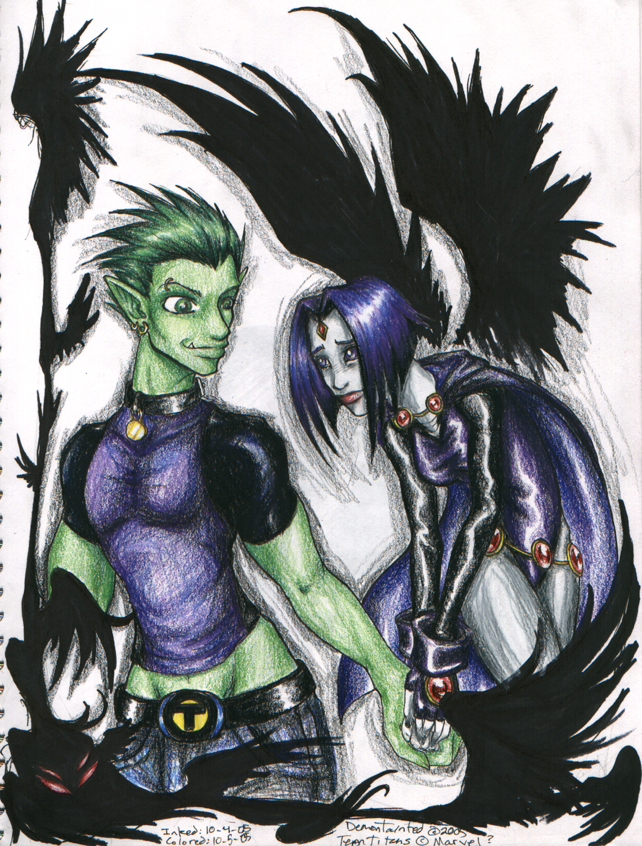 Raven and Beast Boy by DemonTainted on DeviantArt