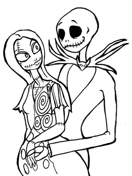jack and sally coloring pages printing - photo #18