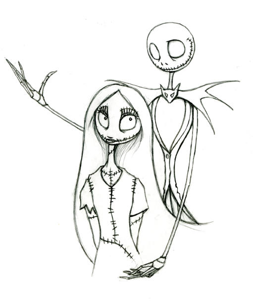 jack and sally coloring pages - photo #42