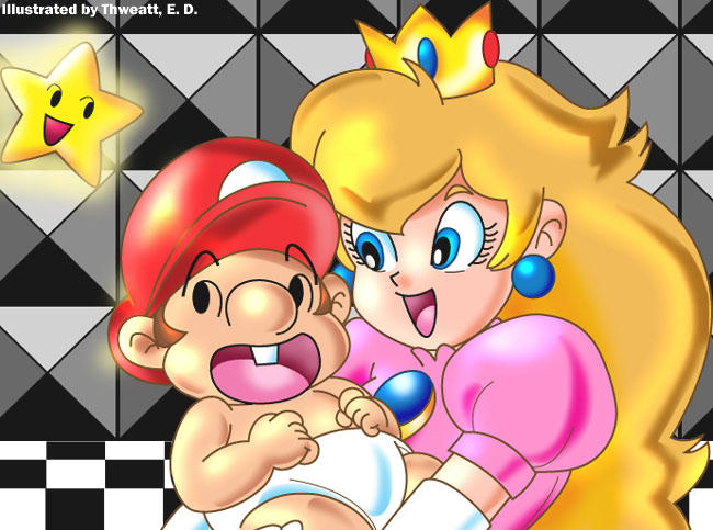baby princess peach pictures. Princess Peach and Baby Mario