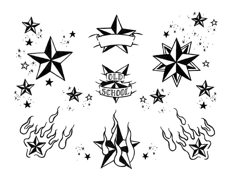 star tattoo nautical star flash
