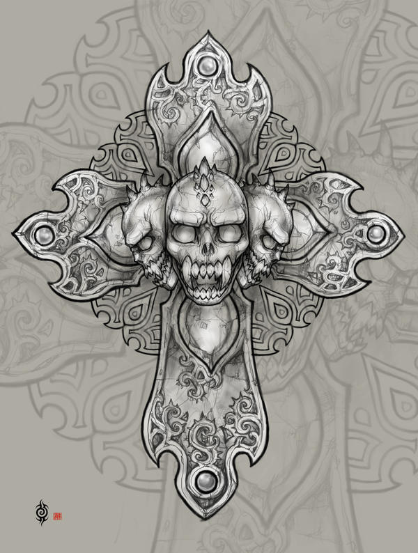 Demon's skull cross by AngELofREbellion on DeviantArt
