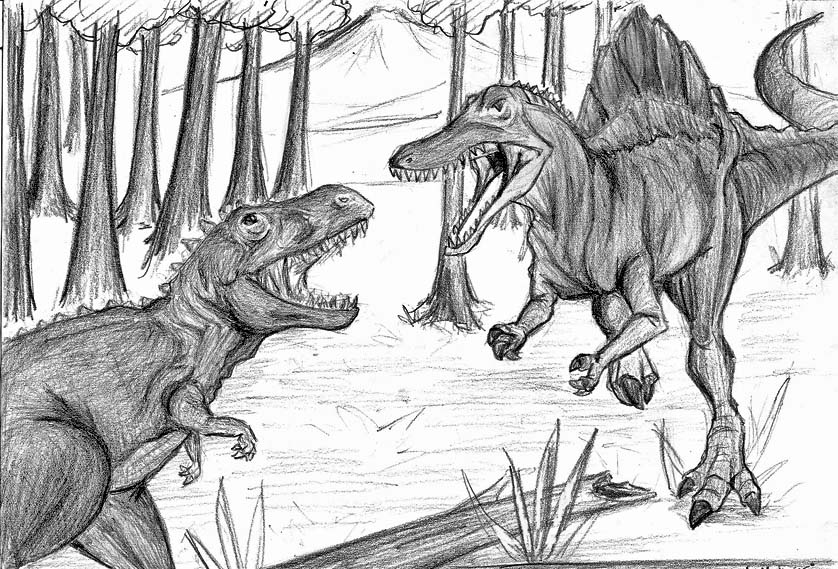 t rex and spinosaurus coloring pages - photo #18