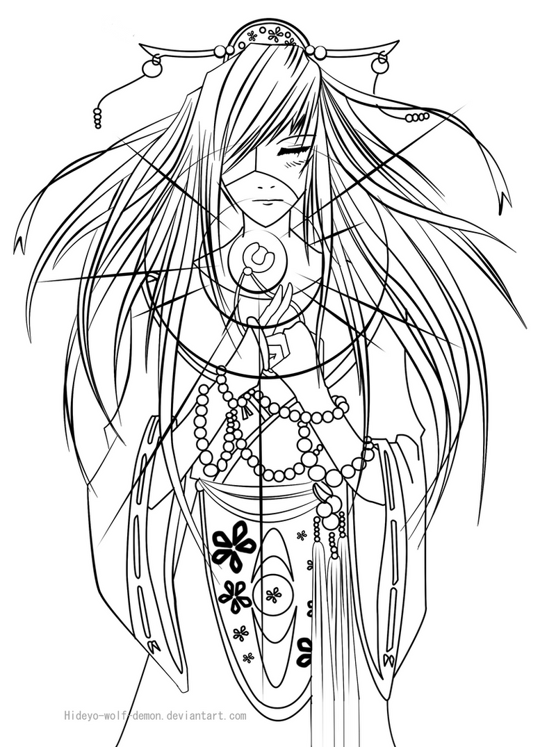  Female  Demon  Coloring  Coloring  Pages 