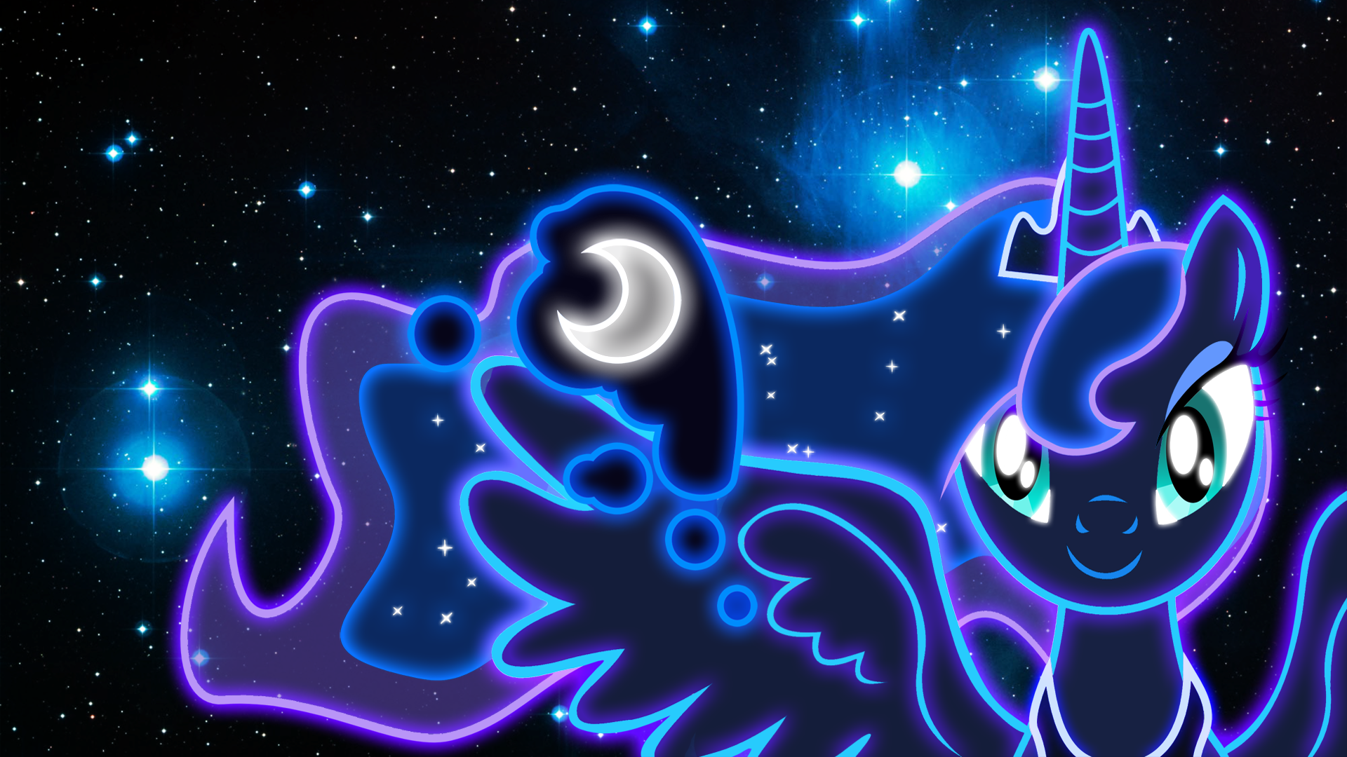 Neon Princess Luna Wallpaper by ZantyARZ on DeviantArt