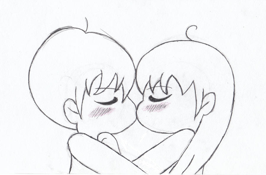 Kissing chibi couple kawaii by starlessdarkstar on DeviantArt
 Kiss Drawing Simple