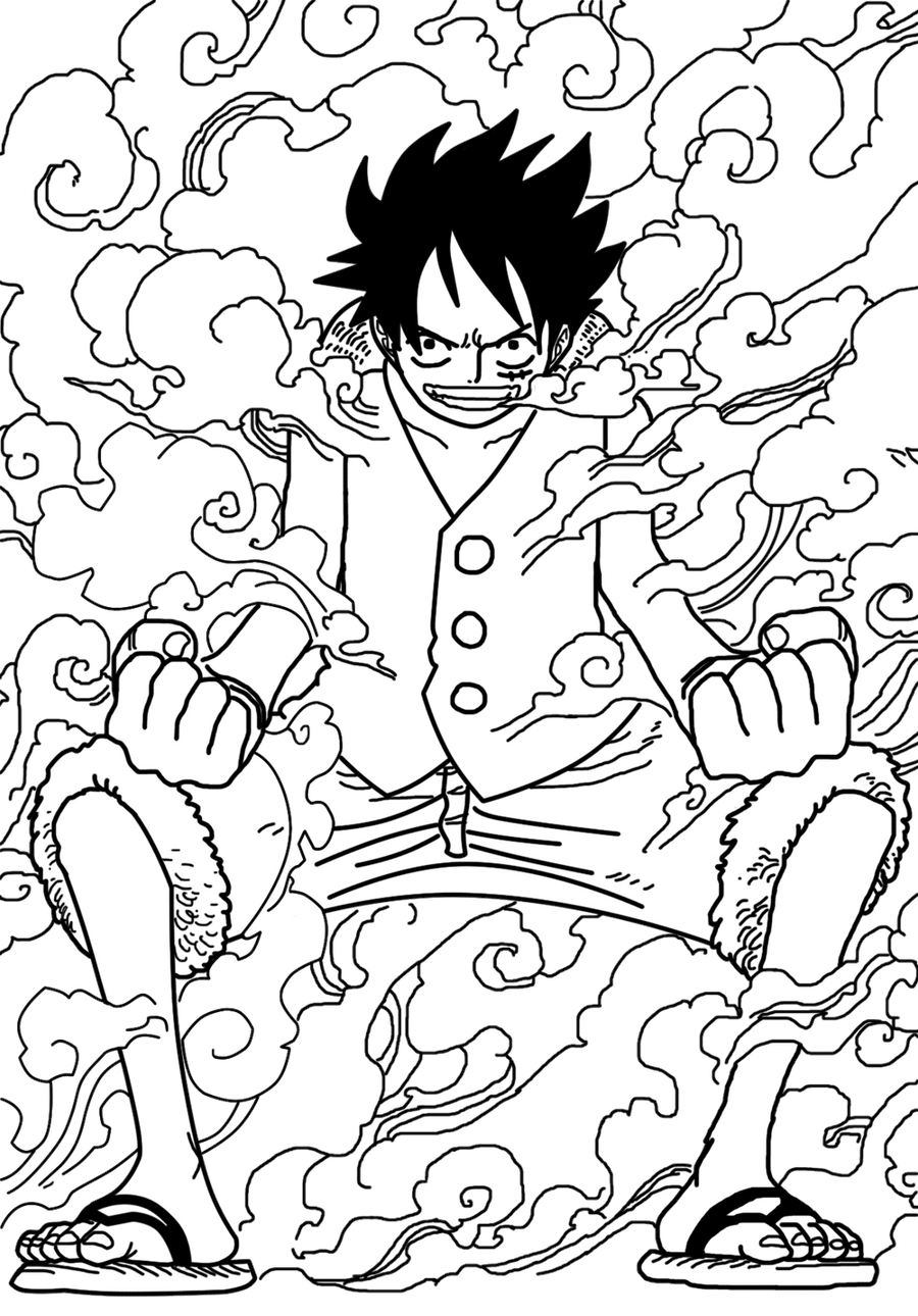 Luffy Gear 2 Coloring Pages Coloring Pages