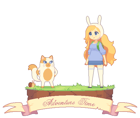 Pixel Fionna and Cake by DAV-19