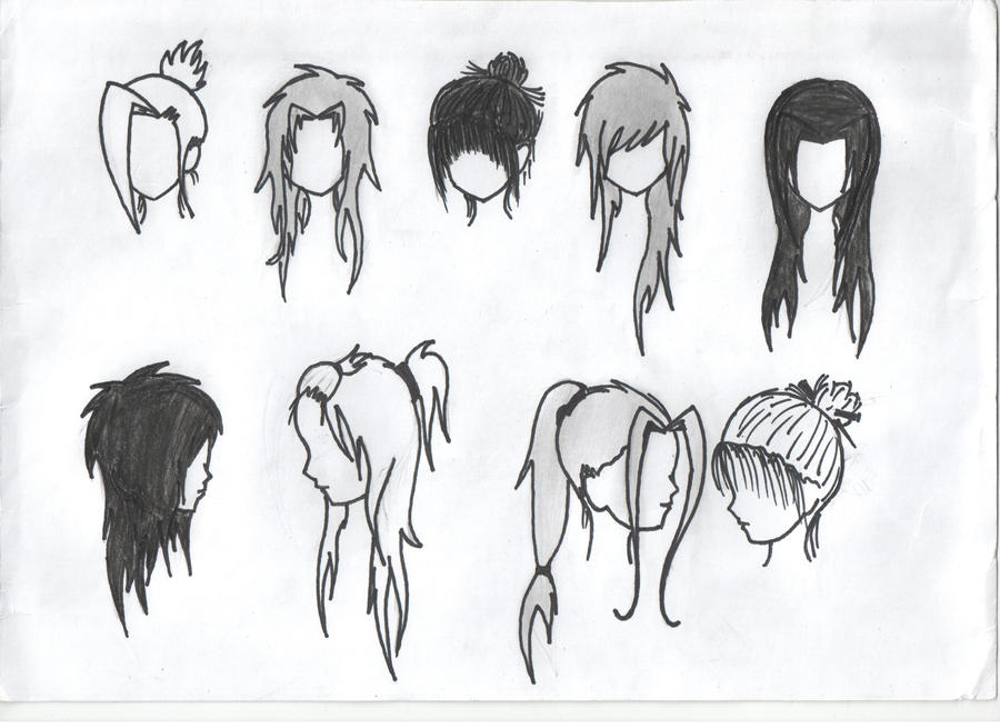 Anime girl hairstyles 2 by Random-idiot-XD on DeviantArt