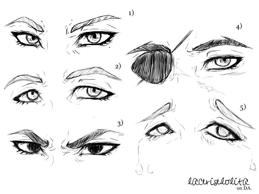 Rough Male Eye Sketches by laceriselolita on DeviantArt